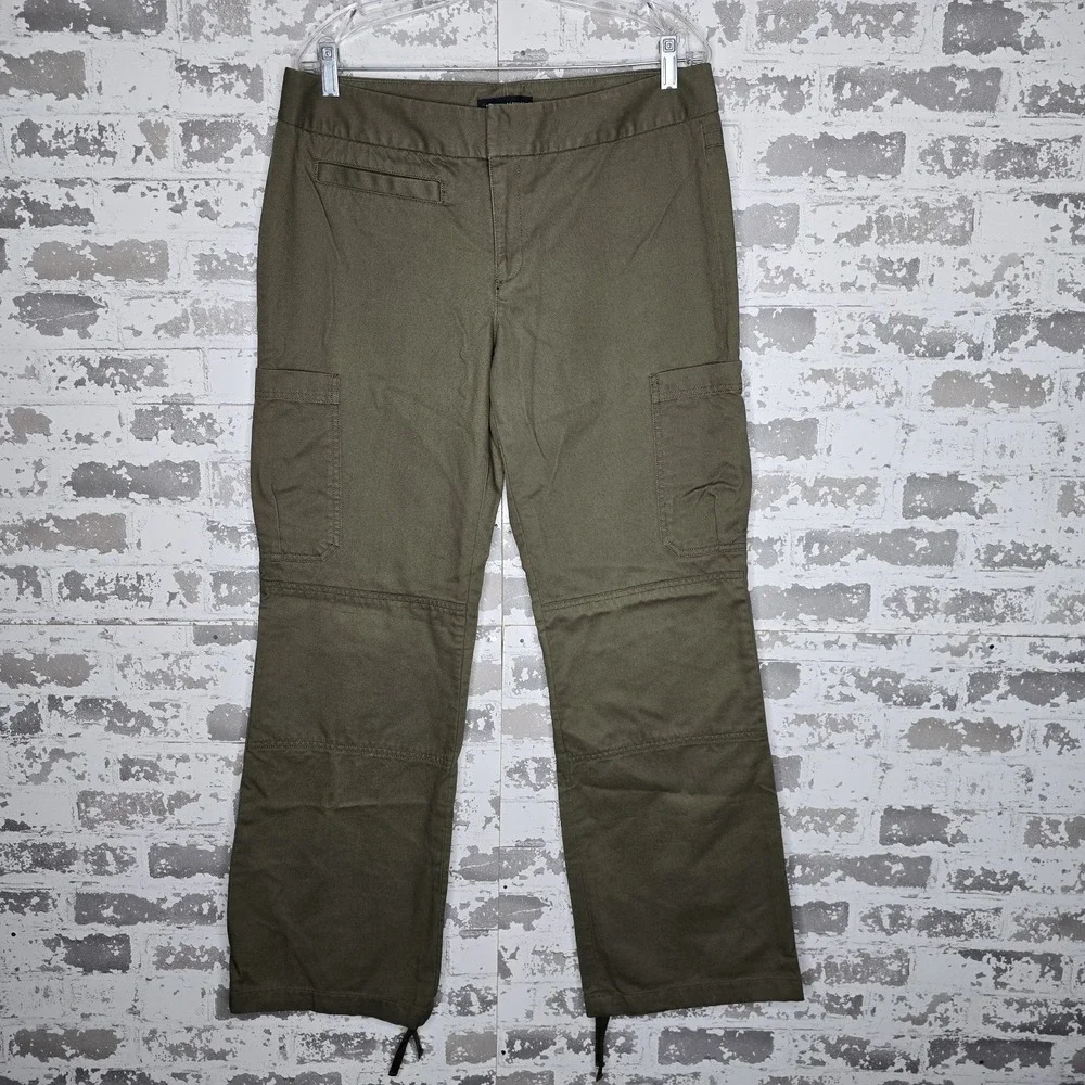 Banana Republic Cargo Pants Womens‎ 12 Military Green 100% Cotton Y2K Vintage